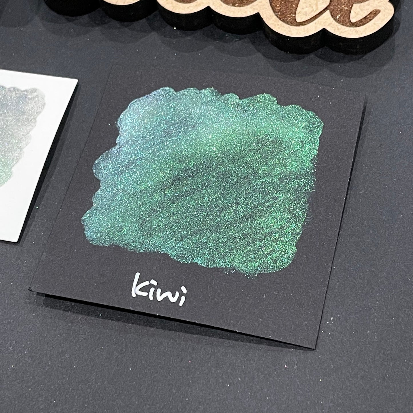 Kiwi green Half pan Fruits Basket Colorshift Handmade shimmer watercolor paints