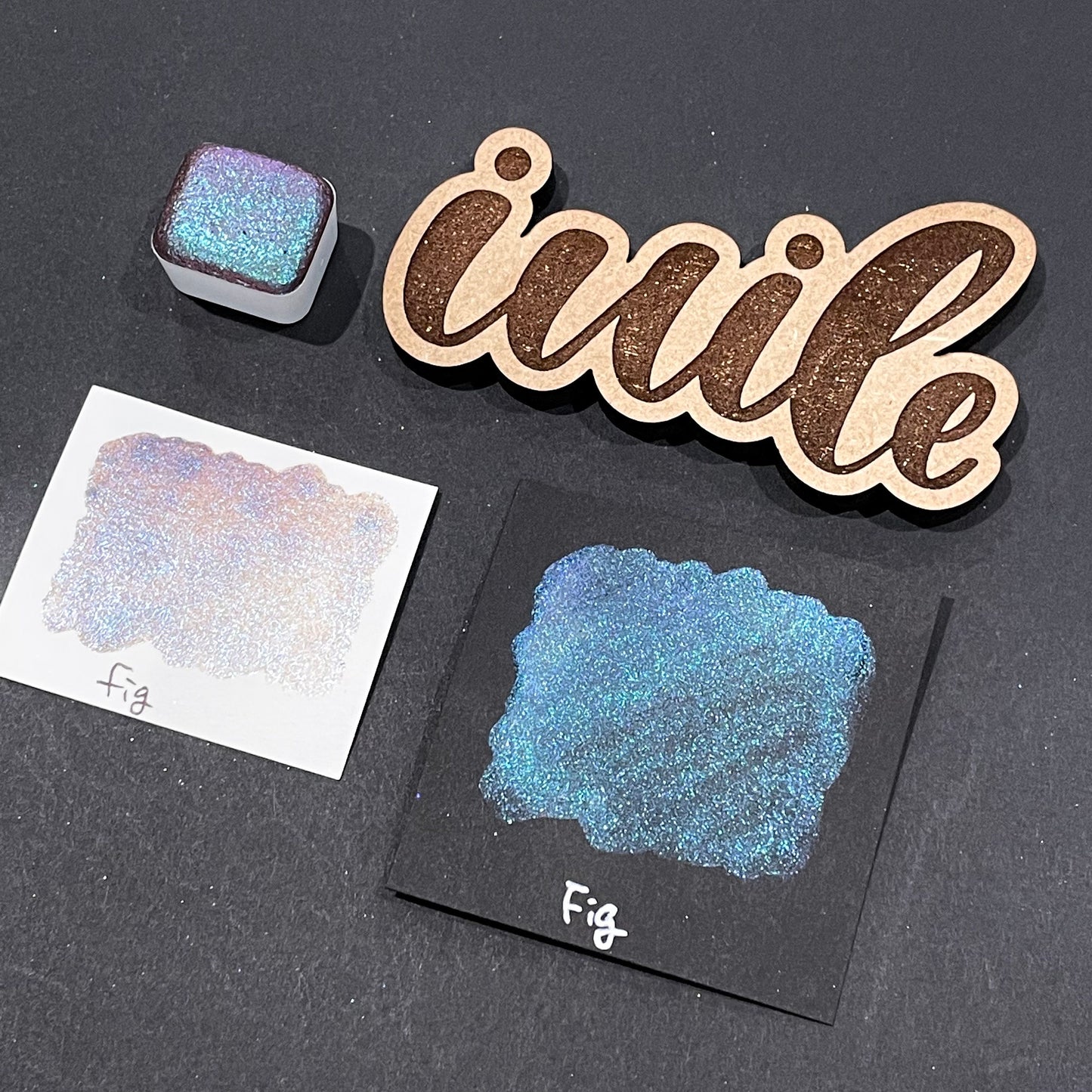 Fig purple Half pan Fruits Basket Colorshift Handmade shimmer watercolor paints