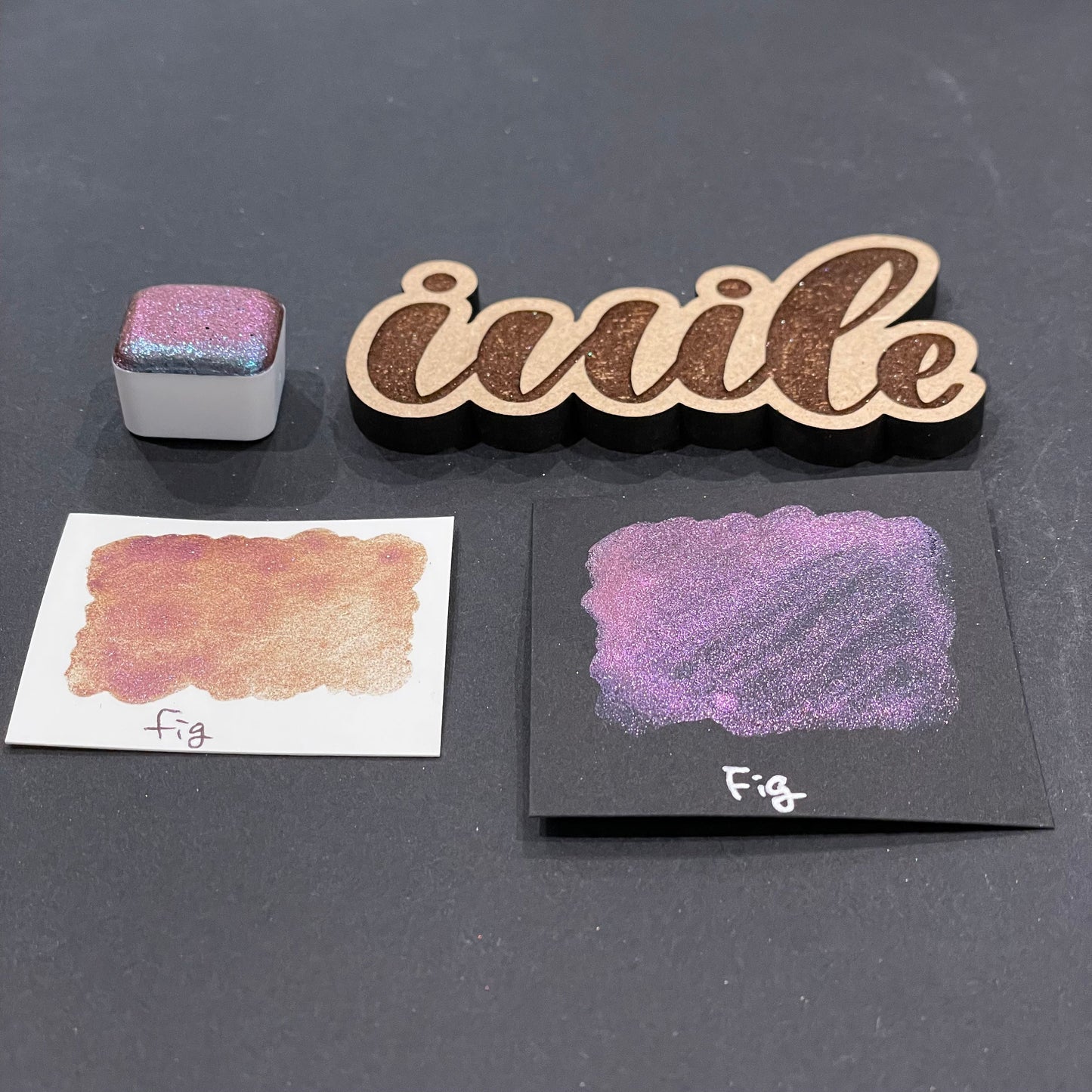 Fig purple Half pan Fruits Basket Colorshift Handmade shimmer watercolor paints