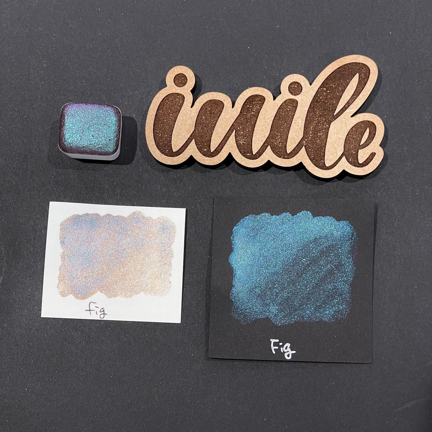 Fig purple Half pan Fruits Basket Colorshift Handmade shimmer watercolor paints