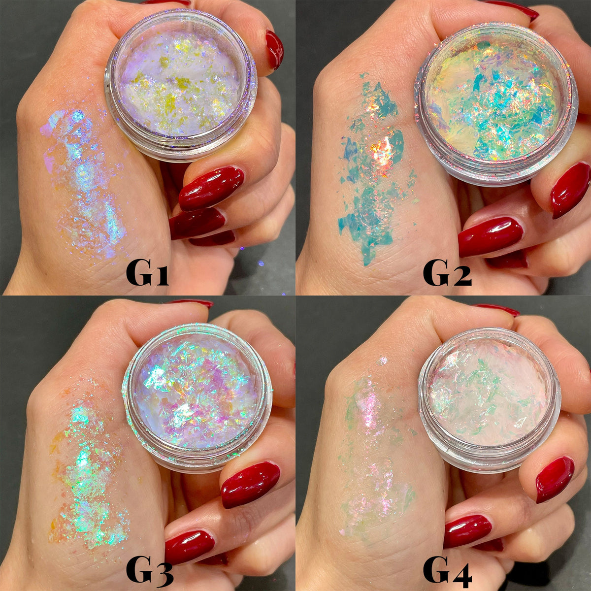 Iridescent Aurora Sequins Chameleon Chunky Nail Glitter Flakes Mixed  Hexagon Gel