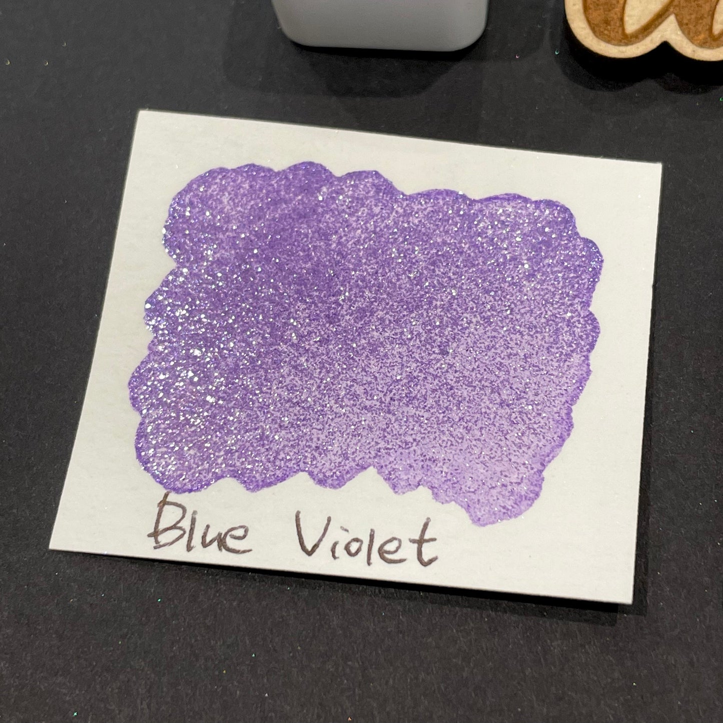 Blue Violet purple Half pan Bling Bling Handmade shimmer watercolor paints