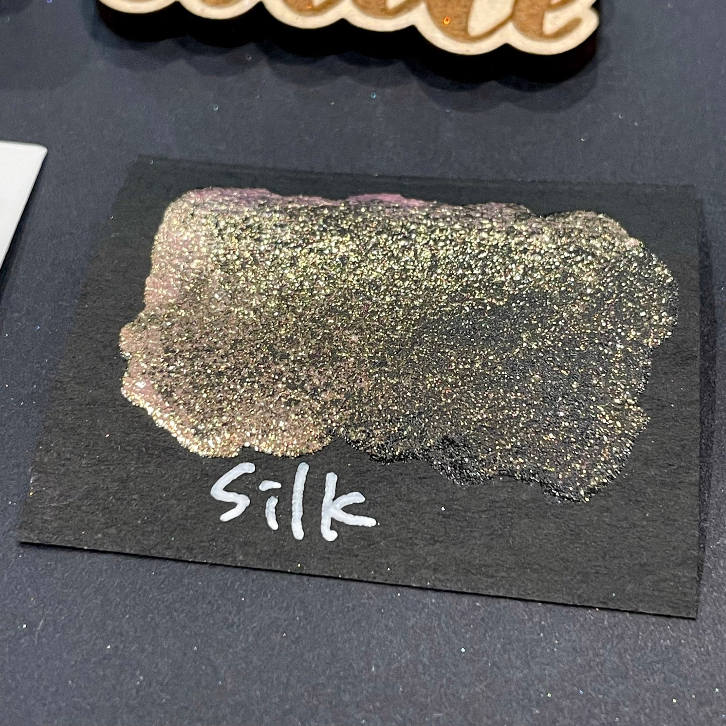 Silk pink Half pan Bling Bling Handmade shimmer watercolor paints