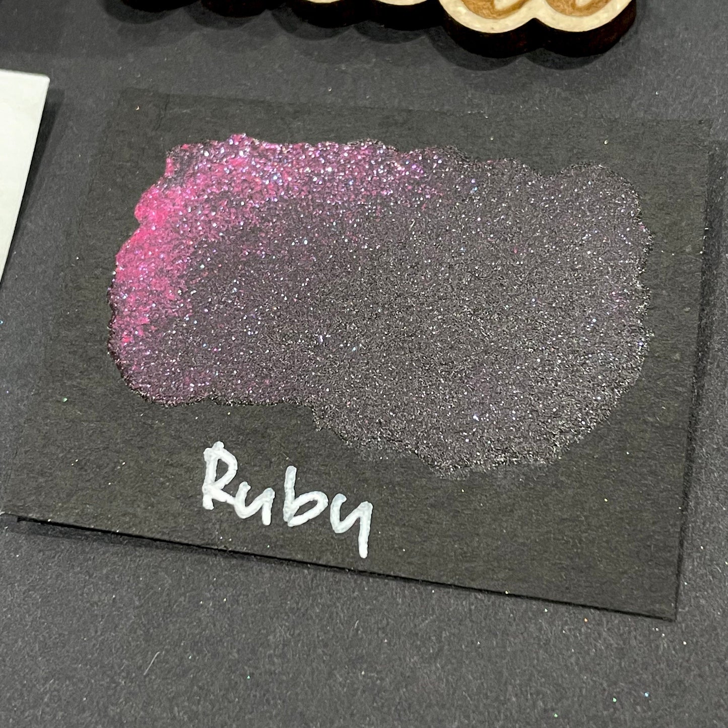 Last Chance! Ruby pink Half pan Bling Bling Handmade shimmer watercolor paints