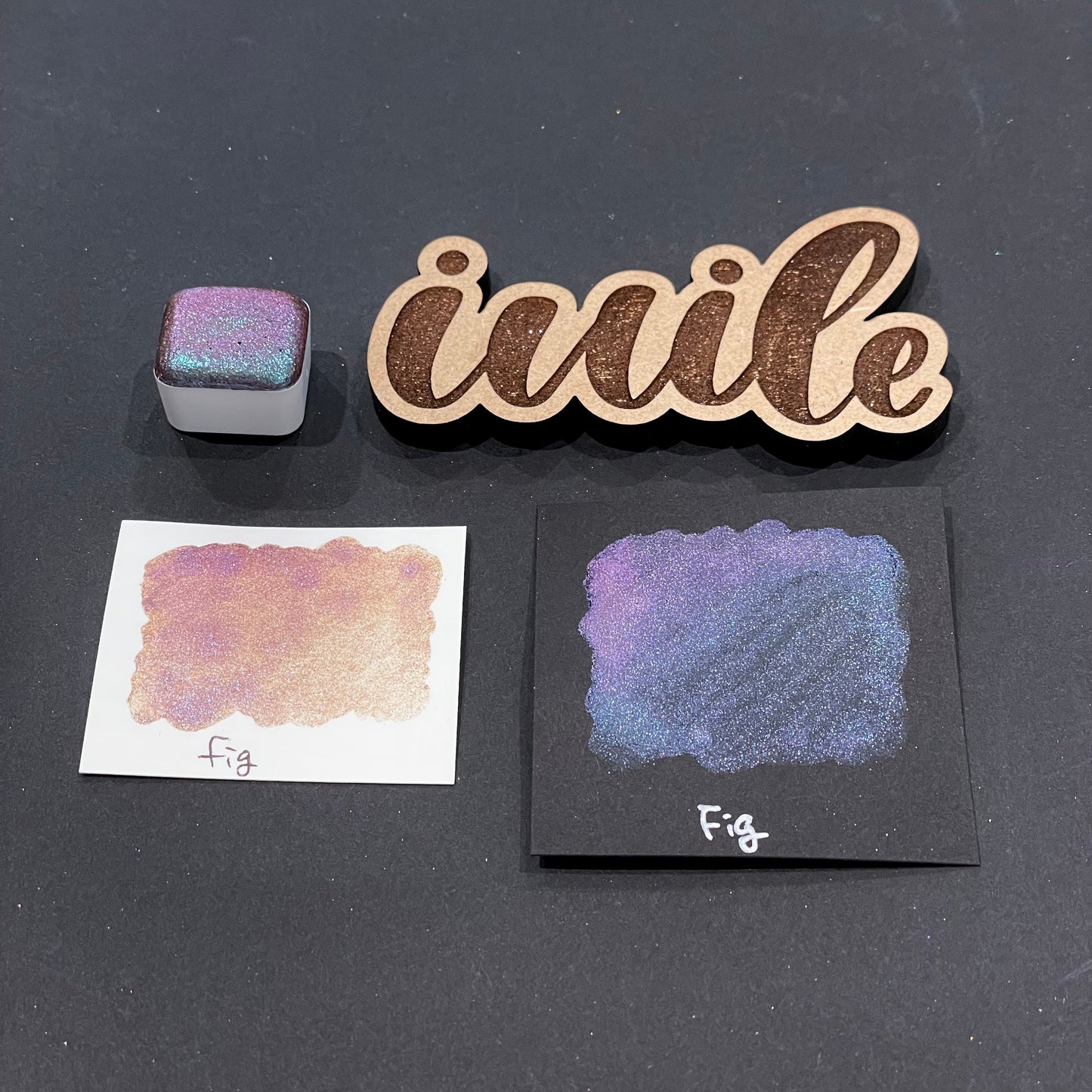 Fig purple Half pan Fruits Basket Colorshift Handmade shimmer watercolor paints