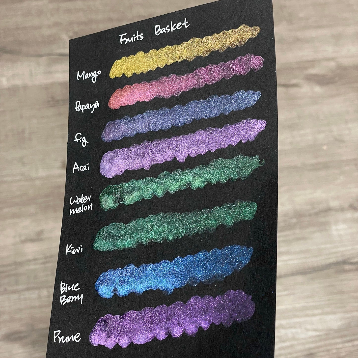 Button Fruits Basket set handmade colorshift watercolor paint