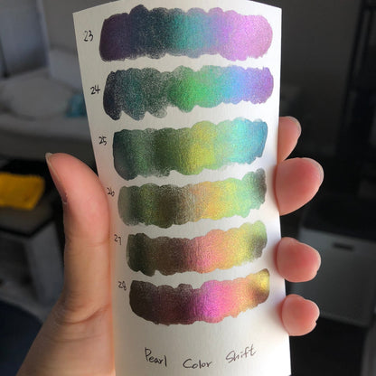 Pearl Dot Card Tester Sampler Watercolor Shimmer Glittery Paints