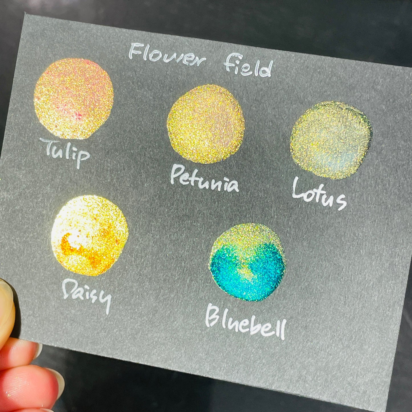 Flower Field Set Handmade Shimmer Mica Glitter Watercolor Paints