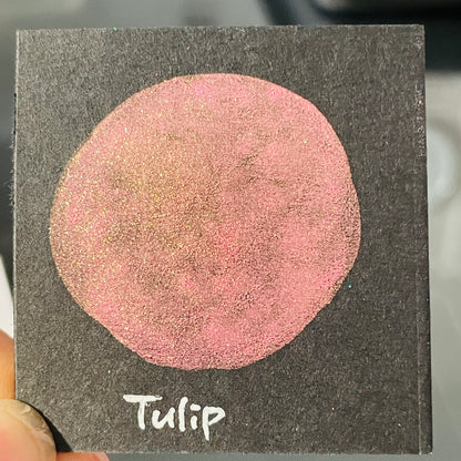 Tulip Flower Field Series Handmade Shimmer Mica Glitter Watercolor Paintsnk