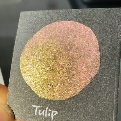 Tulip Flower Field Series Handmade Shimmer Mica Glitter Watercolor Paintsnk