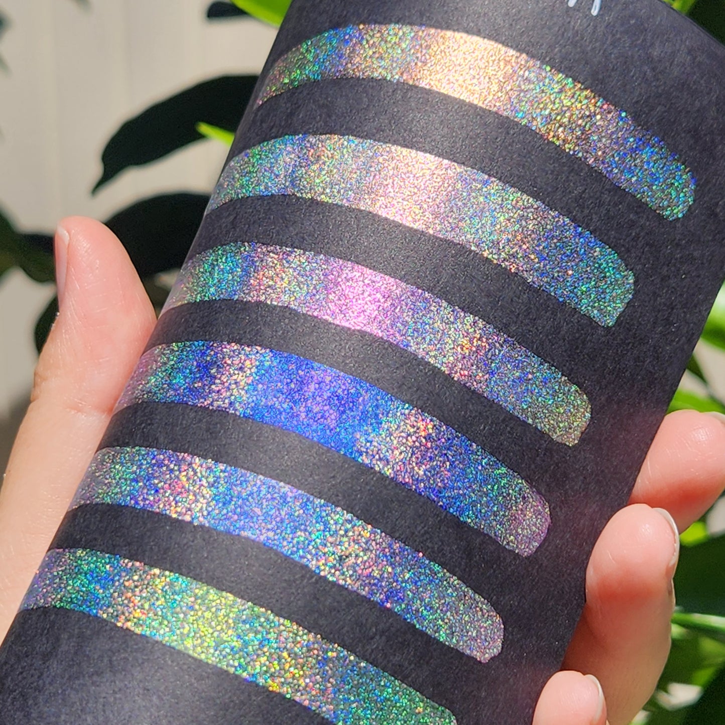 Dot Card Perfection Set Hologram Super Color Shift Chrome Handmade Shimmer Glitter Watercolor Paint