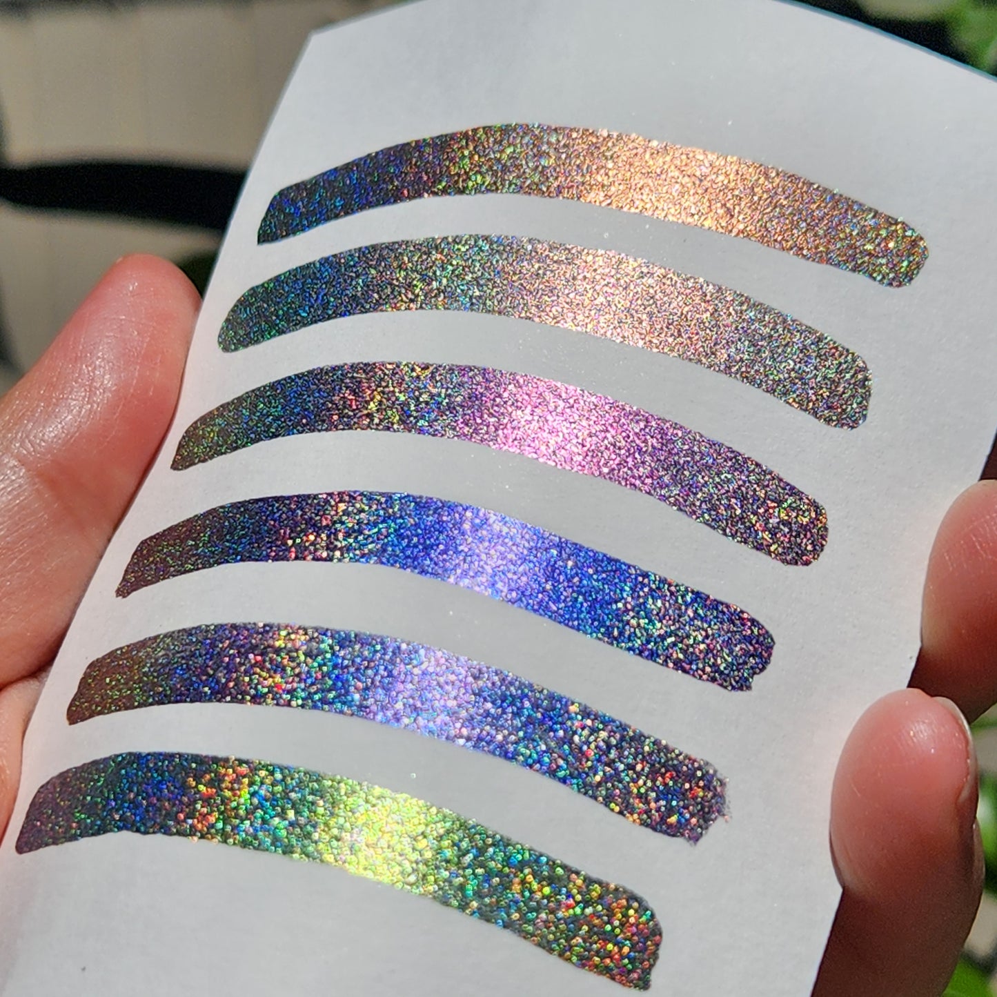 Dot Card Perfection Set Hologram Super Color Shift Chrome Handmade Shimmer Glitter Watercolor Paint