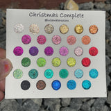 Button Christmas set handmade chrome glittery watercolor paints