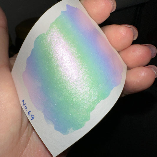 No. 69 Fairy colorshift watercolor paint half pan