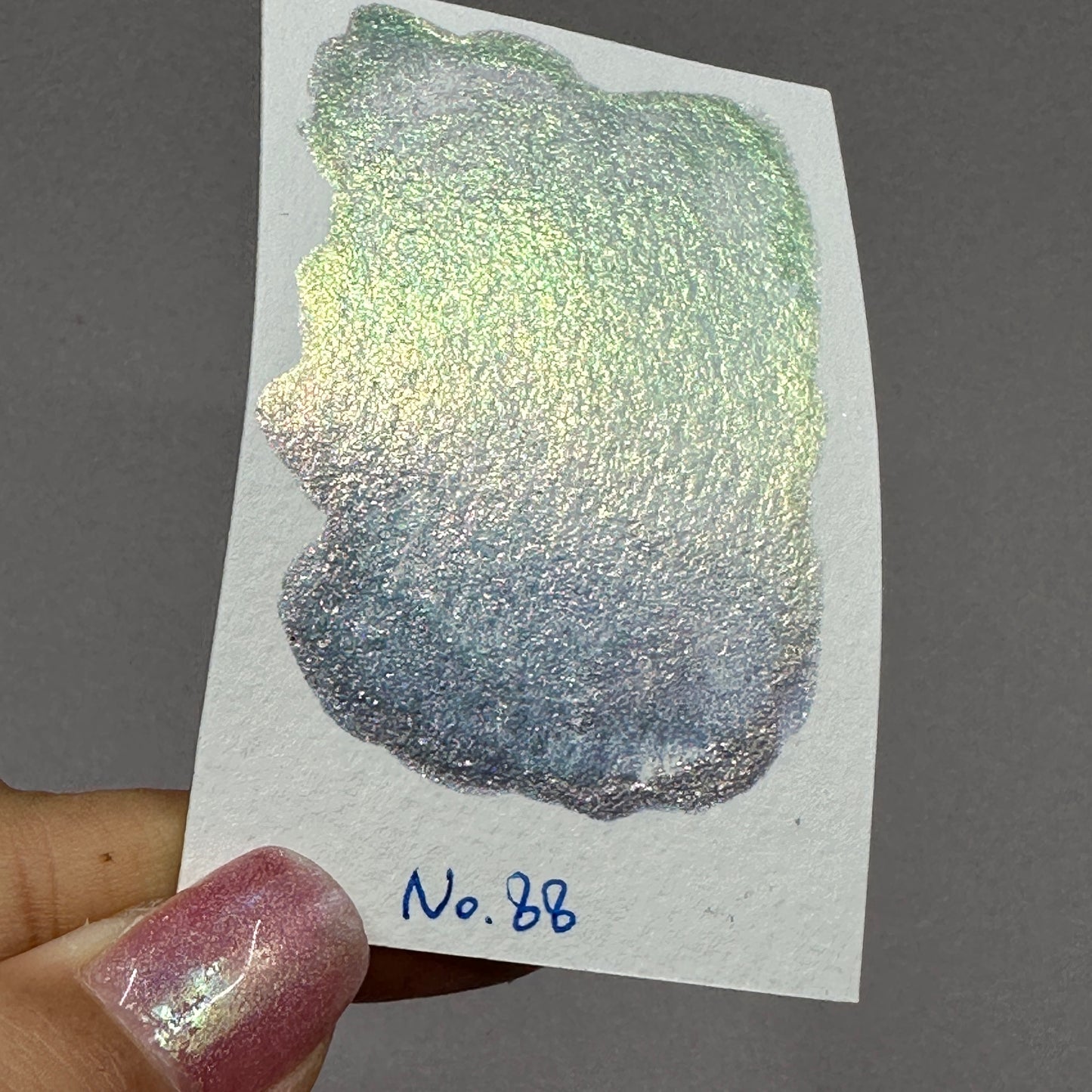 No.88 Lollipop Handmade Shimmer iridescent Multi Chrome Color Shift Watercolor/Arcylic paints Half pan