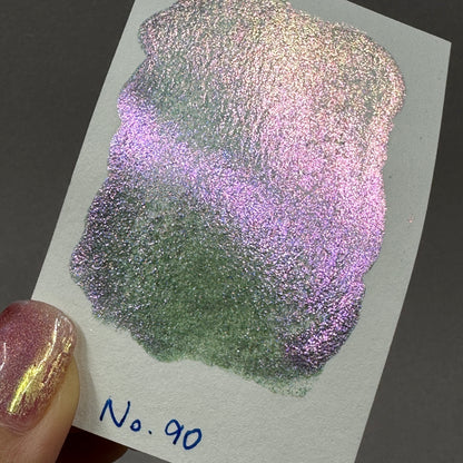 No.90 Lollipop Handmade Sampler Shimmer iridescent Multi Chrome Color Shift Watercolor Paints