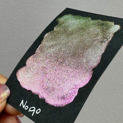 No.90 Lollipop Handmade Sampler Shimmer iridescent Multi Chrome Color Shift Watercolor Paints