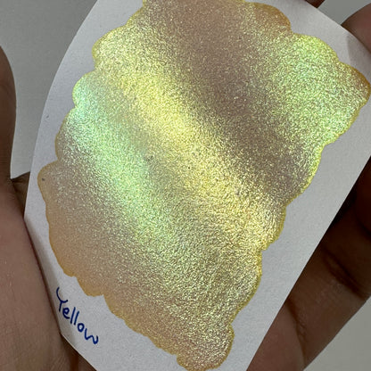 Yellow Rainbow Super Color Shift Handmade Shimmer Watercolor Paint