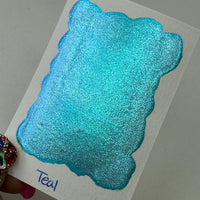 Teal Rainbow Super Color Shift Handmade Shimmer Watercolor Paint