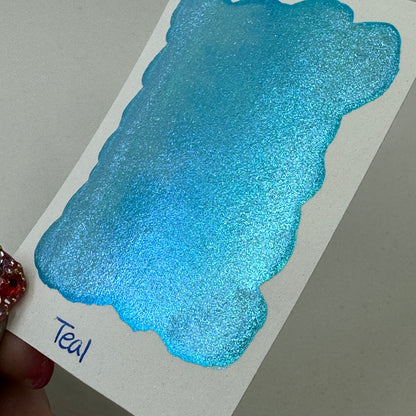 Teal Rainbow Super Color Shift Handmade Shimmer Watercolor Paint