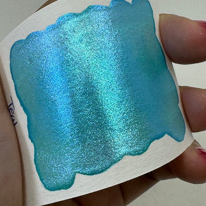 Teal Rainbow Super Color Shift Handmade Shimmer Watercolor Paint
