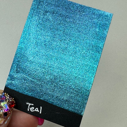 Teal Rainbow Super Color Shift Handmade Shimmer Watercolor Paint