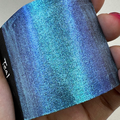 Teal Rainbow Super Color Shift Handmade Shimmer Watercolor Paint