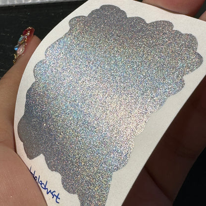 Holodust Handmade Shimmer Metallic watercolor paints holographic Half pan