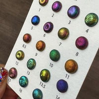 Completed Number Series Dot card Handmade Color Shift Aurora Shimmer Metallic Chameleon Watercolor Paints by iuilewatercolors