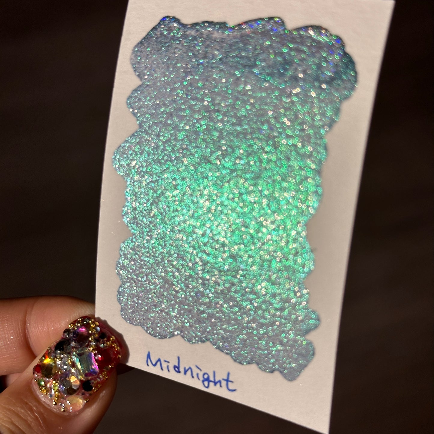 Quarter Midnight Night Series Handmade Glittery Hologram shimmer watercolor Paint by iuilewatercolors