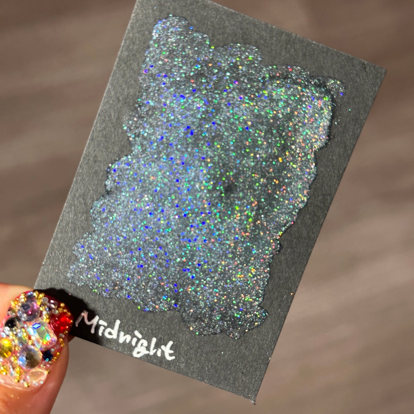 Quarter Midnight Night Series Handmade Glittery Hologram shimmer watercolor Paint by iuilewatercolors