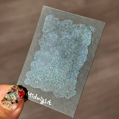 Half Midnight Night Series Handmade Glittery Hologram shimmer watercolor Paint by iuilewatercolors
