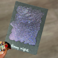 Quarter Starry Series Handmade Glittery Hologram shimmer watercolor Paint by iuilewatercolors