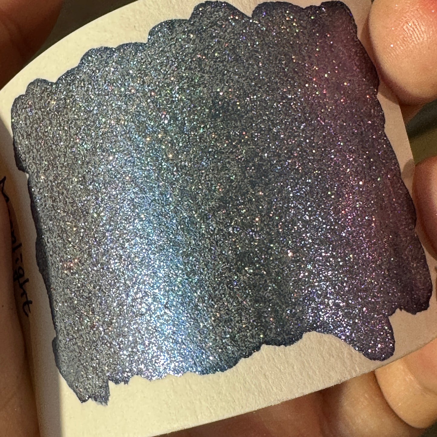 Half Moonlight Night Series Handmade Glittery Hologram shimmer watercolor Paint by iuilewatercolors