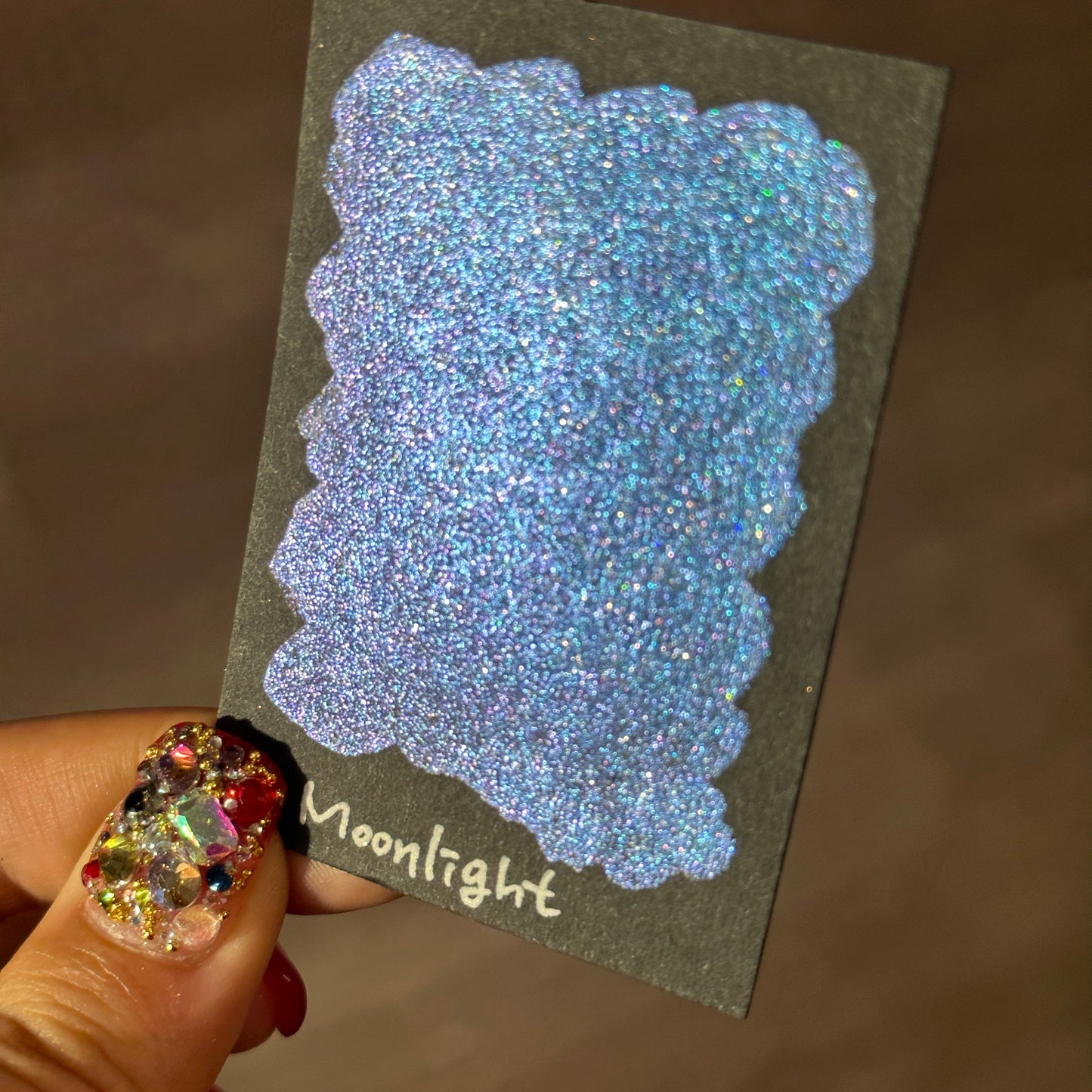 Half Moonlight Night Series Handmade Glittery Hologram shimmer watercolor Paint by iuilewatercolors