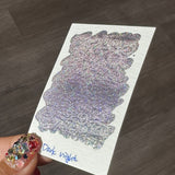Quarter Dark Night Series Handmade Glittery Hologram shimmer watercolor Paint by iuilewatercolors