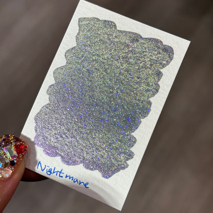Half Nightmare Night Series Handmade Glittery Hologram shimmer watercolor Paint by iuilewatercolors