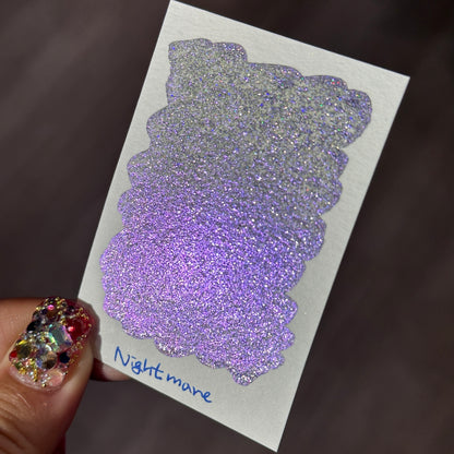 Half Nightmare Night Series Handmade Glittery Hologram shimmer watercolor Paint by iuilewatercolors