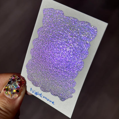 Quarter Nightmare Night Series Handmade Glittery Hologram shimmer watercolor Paint by iuilewatercolors