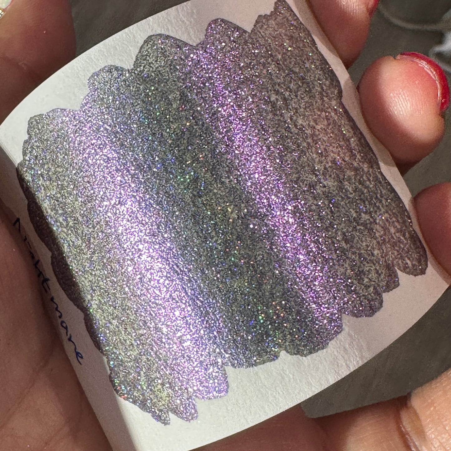 Quarter Nightmare Night Series Handmade Glittery Hologram shimmer watercolor Paint by iuilewatercolors