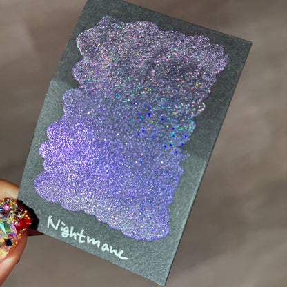 Half Nightmare Night Series Handmade Glittery Hologram shimmer watercolor Paint by iuilewatercolors