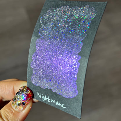 Half Nightmare Night Series Handmade Glittery Hologram shimmer watercolor Paint by iuilewatercolors