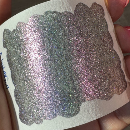 Half Nightfall Night Series Handmade Glittery Hologram shimmer watercolor Paint by iuilewatercolors