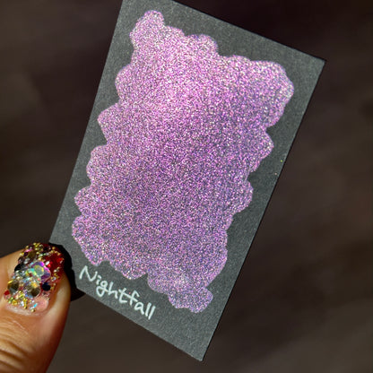 Half Nightfall Night Series Handmade Glittery Hologram shimmer watercolor Paint by iuilewatercolors