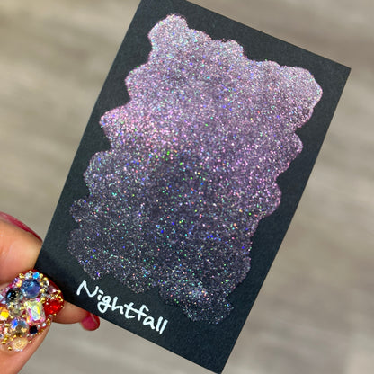 Half Nightfall Night Series Handmade Glittery Hologram shimmer watercolor Paint by iuilewatercolors