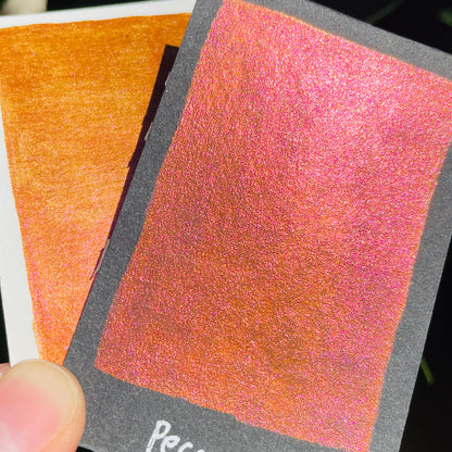 Pecan bronze fell in love handmade shimmer mica watercolor paints Half pans