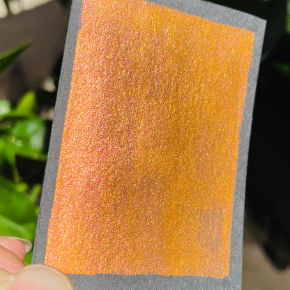 Honey bronze Fell in love handmade shimmer mica watercolor paints Half pans