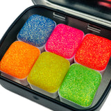 Jelly bean set Handmade Chunky glitter watercolor paints half pans in Tin case
