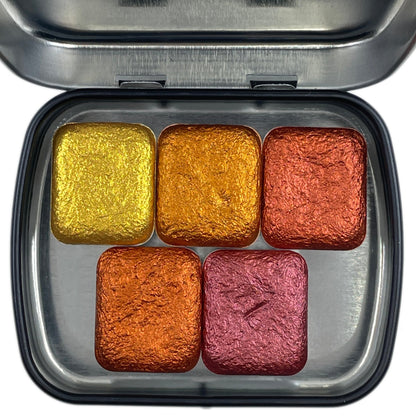 Bronze set Handmade shimmer metallic Gold tone watercolor paint