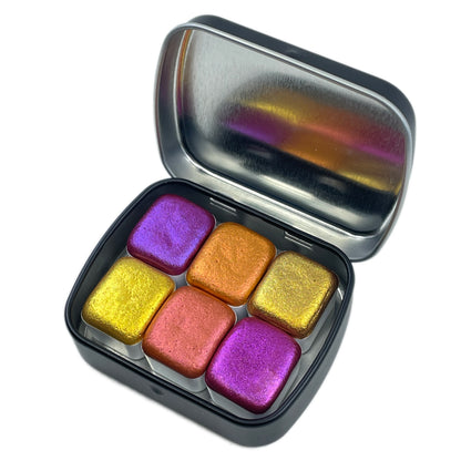 Fell in Love Set Handmade Shimmer MetallicWatercolor Paint Half By iuilewatercolors